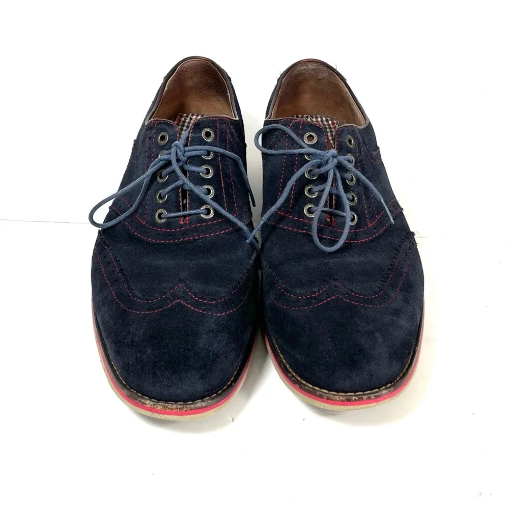 Johnston & Murphy Wingtip Oxfords Men's Size‎ 10M Blue Suede